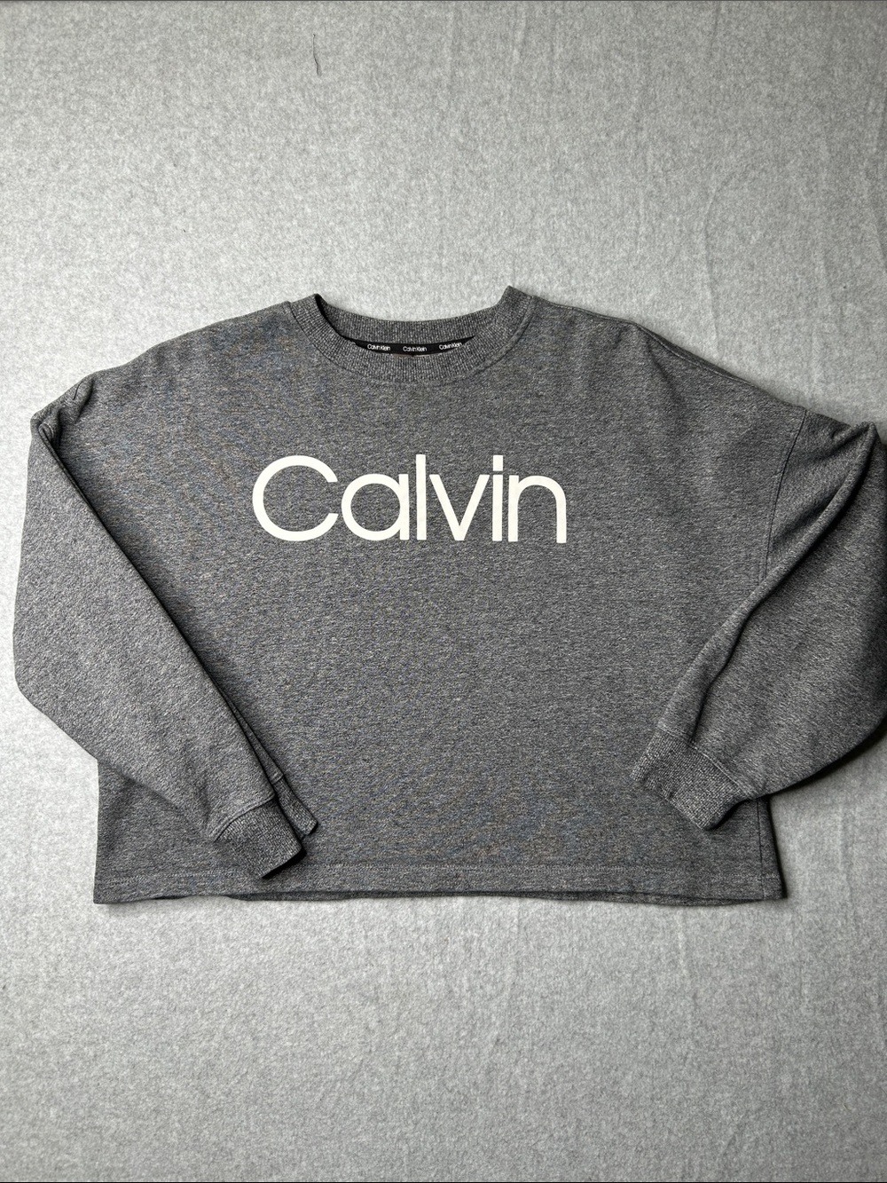 Calvin Klein Charcoal Gray Logo Crewneck Sweatshirt